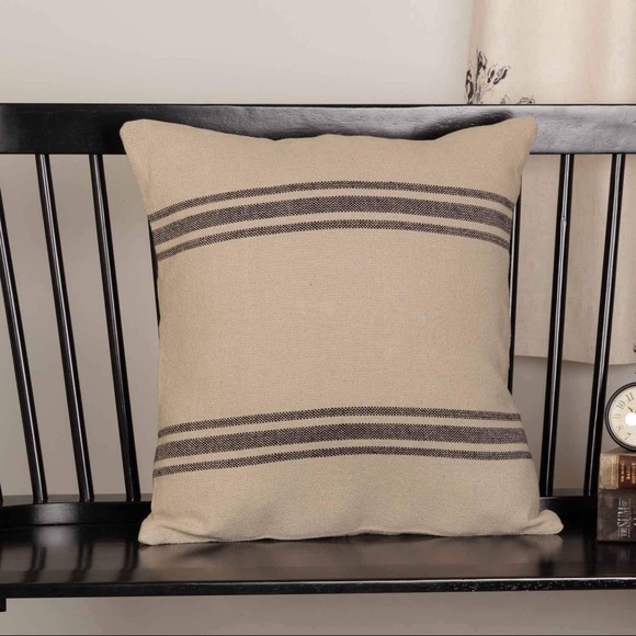 20x20 Neutral Cotton Stripe Pillow Covers - Picture 1 of 6